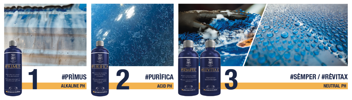 ciclo di lavaggio auto 3pH combinato di Labocosmetica